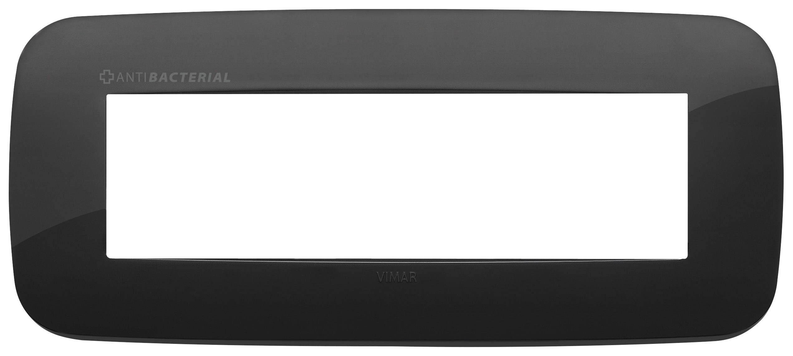 VIMAR - PLACCA ROUND 7M ANTIBATTERICO NERO 19687.AB.81