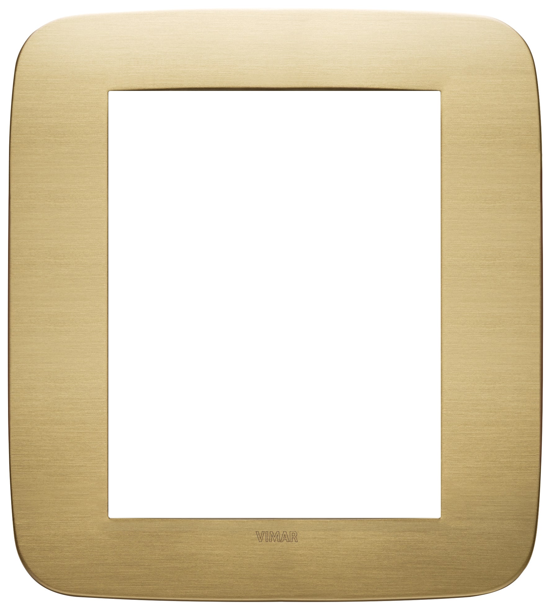 VIMAR - Placca Round 8M Ottone Spazzolato Moduli Metallo