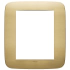 VIMAR - Placca Round 8M Ottone Spazzolato Moduli Metallo