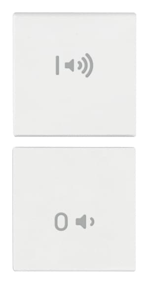 VIMAR - 2 Tasti Intercambiabili 1M On/Off Vol. Antibatt. Bianco - Modulo Simboli Volume Materiale Antibatterico