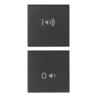 VIMAR - 2 mezzi tasti intercambiabili 1 modulo, simboli volume e on/off, materiale antibatterico, grigio