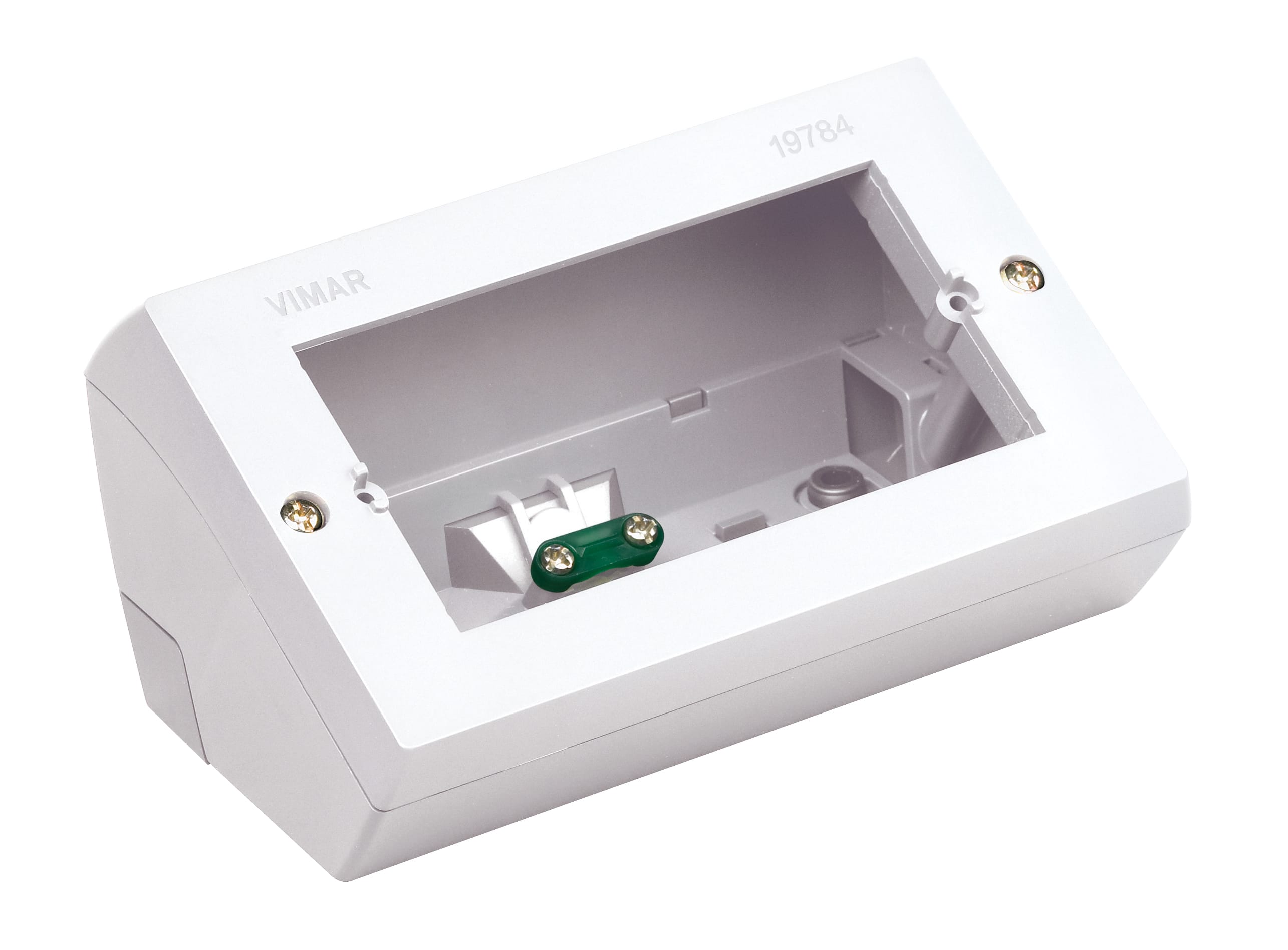 VIMAR - Scatola da Tavolo Inclinata per 4 Moduli Bianco con Supporto e Placca 19784.B