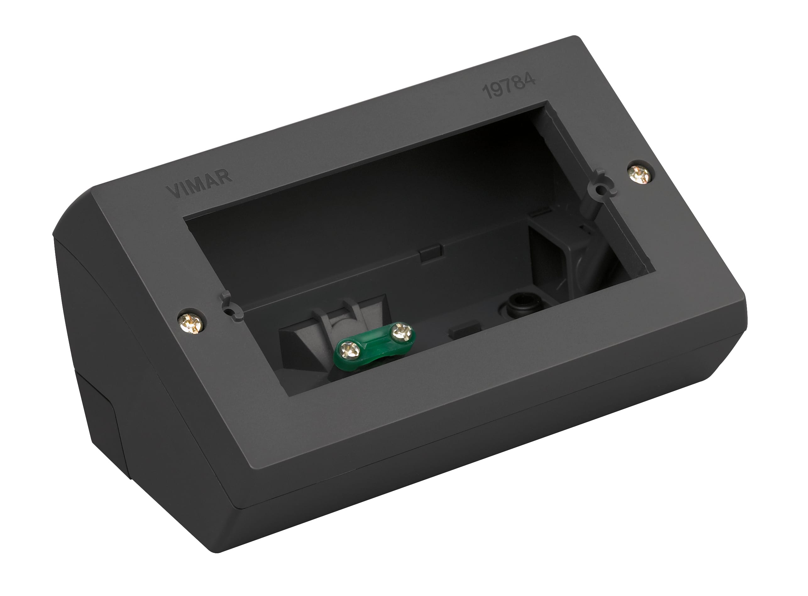 VIMAR - Scatola da Tavolo Grigio Inclinata per 4 Moduli con Supporto e Placca 19784