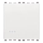 VIMAR - Deviatore 1P 16Ax 2M Bianco Illuminabile Tasto Sostituibile 2 Moduli 200 W Lampade Alimentatore Integrato 20005.2.B
