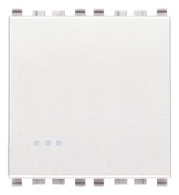 VIMAR - Deviatore 1P 16Ax 2M Bianco Illuminabile Tasto Sostituibile 2 Moduli 200 W Lampade Alimentatore Integrato 20005.2.B