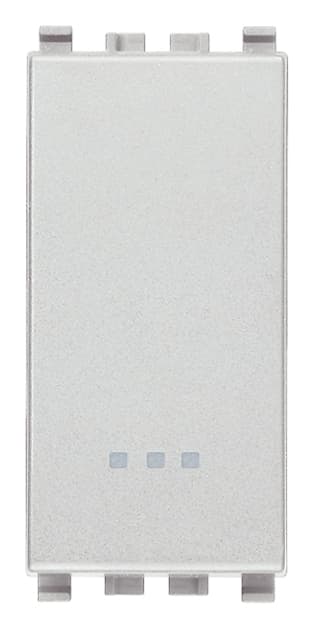VIMAR - Deviatore 1P 16Ax Illuminabile Tasto Sostituibile 250 V~ Max 200 W Lampade Con Alimentatore Integrato 20005.N