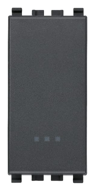 VIMAR - Deviatore 1P 16Ax Grigio Illuminabile Tasto Sostituibile 250 V~ Max 200 W Per Lampade Con Alimentatore Integrato 20005