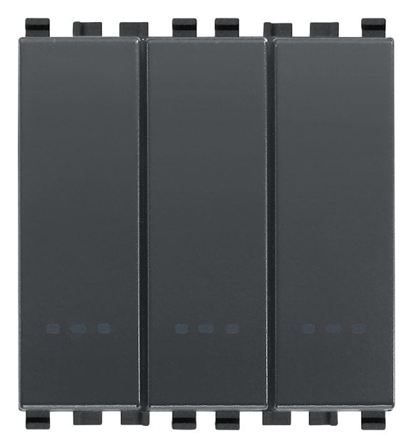 VIMAR - Deviateur Grigio 1P 20Ax Indipendente - 2 Moduli 250W Lampade Alimentatore Integrato 20007