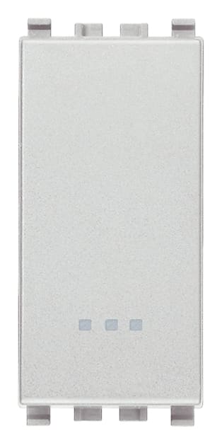 VIMAR - Invertitore 1P 16Ax Illuminabile Tasto Sostituibile Max 200 W Lampade con Alimentatore Integrato 20013.N