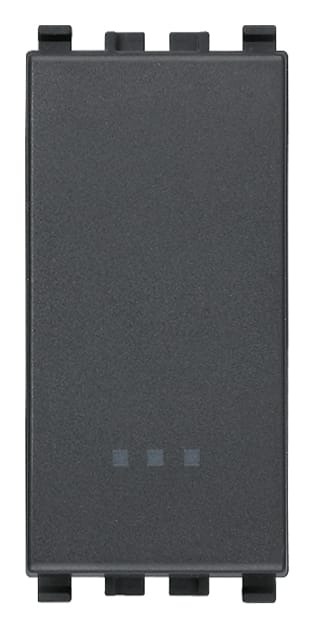 VIMAR - Invertitore 1P 16Ax Grigio Illuminabile Tasto Sostituibile Max 200 W Per Lampade Con Alimentatore Integrato 20013