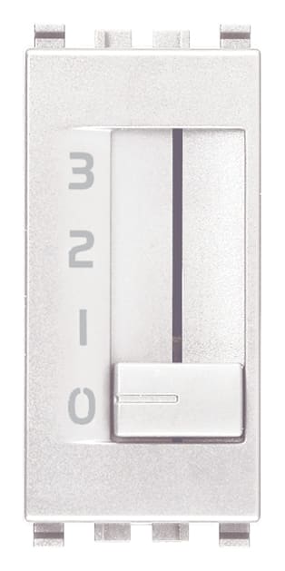 VIMAR - Commutatore a Slitta 1P 6(2)A Bianco - 250 V~ 4 Posizioni per Velocità Ventil-Convettori 20095.B