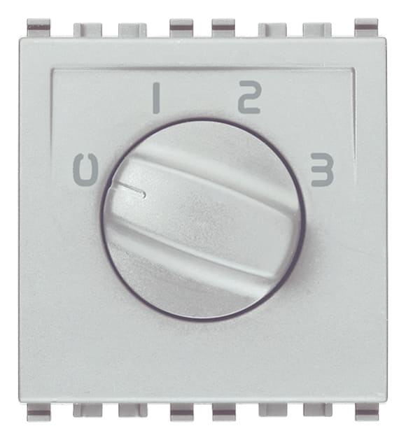 VIMAR - Commutatore Rotativo 1P 6(3)A 250 V~ 4 Posizioni Ventil-Convettori Illuminabile 230 V~ 2 Moduli
