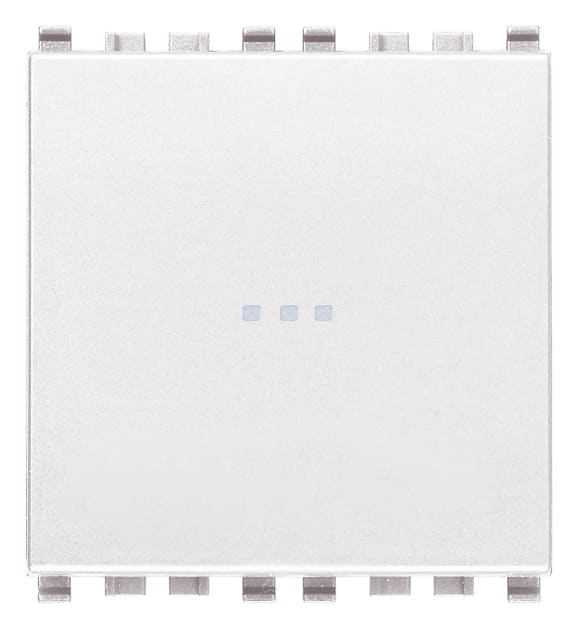 VIMAR - Deviatore 1P 16Ax Assiale Bianco - Illuminabile, Tasto Sostituibile, 2 Moduli, 250 V~ - Max 200 W Per Lampade Con Alimentatore Integrato