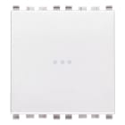 VIMAR - Deviatore 1P 16Ax Assiale Bianco - Illuminabile, Tasto Sostituibile, 2 Moduli, 250 V~ - Max 200 W Per Lampade Con Alimentatore Integrato