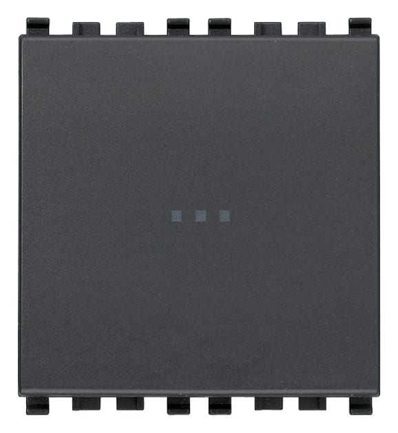 VIMAR - Deviatore 1P 16Ax Assiale Grigio - Tasto Illuminabile, Sostituibile, 2 Moduli. Max 200 W Per Lampade Con Alimentatore Integrato 20105.2
