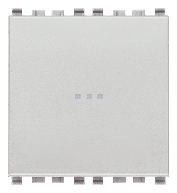 VIMAR - Invertitore 1P 16Ax Assiale 2M Next - 250 V~ Illuminabile, Tasto Sostituibile, 2 Moduli. Max 200 W Per Lampade Con Alimentatore Integrato 20113.2.N