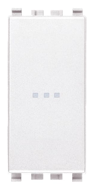 VIMAR - Invertitore 1P 16Ax Assiale Bianco Illuminabile Tasto Sostituibile Max 200W Lampade Alimentatore Integrato 20113.B