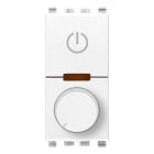 VIMAR - Dimmer universale 230V bianco, taglio di fase, per lampade 40-400W, LED 3-200W, comando ON/OFF, potenziometro rotativo, funzione MASTER. 20136.1.B
