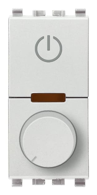 VIMAR - Dimmer universale 230V 50Hz per lampade 40-400W, LED 3-200W, con potenziometro rotativo, funzione master, comando ON/OFF, Next. 20136.1.N