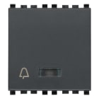 VIMAR - Pulsante SET/RESET grigio per chiamata emergenza, 2 uscite relè NO 5A 250V, alimentazione 12V 50-60Hz o 12-24Vdc, 2 moduli.