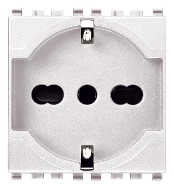 VIMAR - Presa Universale Bianco Sicury 2P+T 16A 250V~ Standard Italiano P40 - 2 Moduli