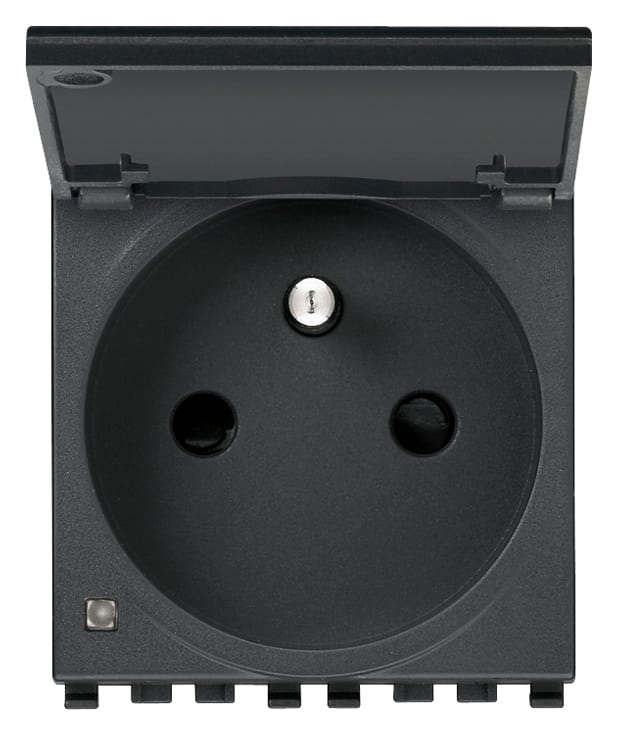 VIMAR - PRESA SICURY 2P+T 16A FR + COPER. GRIGIO 20212.C