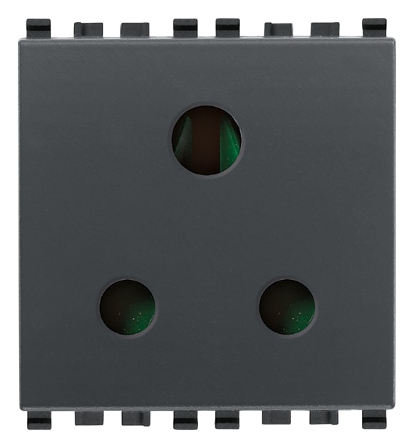 VIMAR - PRESA SICURY 2P+T 5A INGLESE GRIGIO 20214