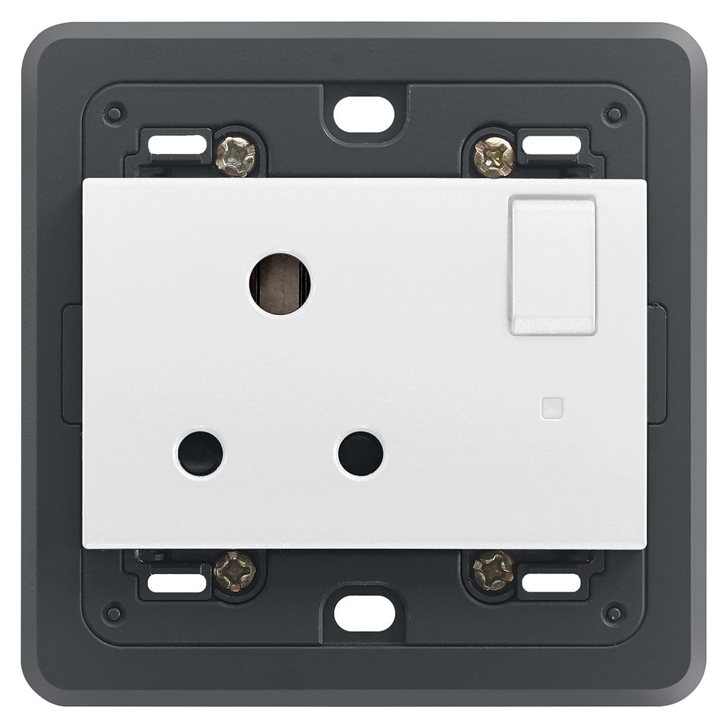 VIMAR - PRESA 2P+T 5A INGLESE INTER.+SPIA BIANCO 20215.L.B