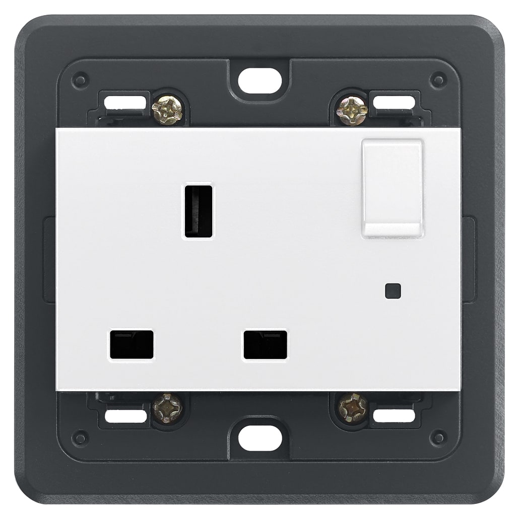 VIMAR - PRESA 2P+T 13A INGLESE INTERR. BIANCO