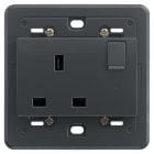 VIMAR - PRESA 2P+T 13A INGLESE INTERR. GRIGIO