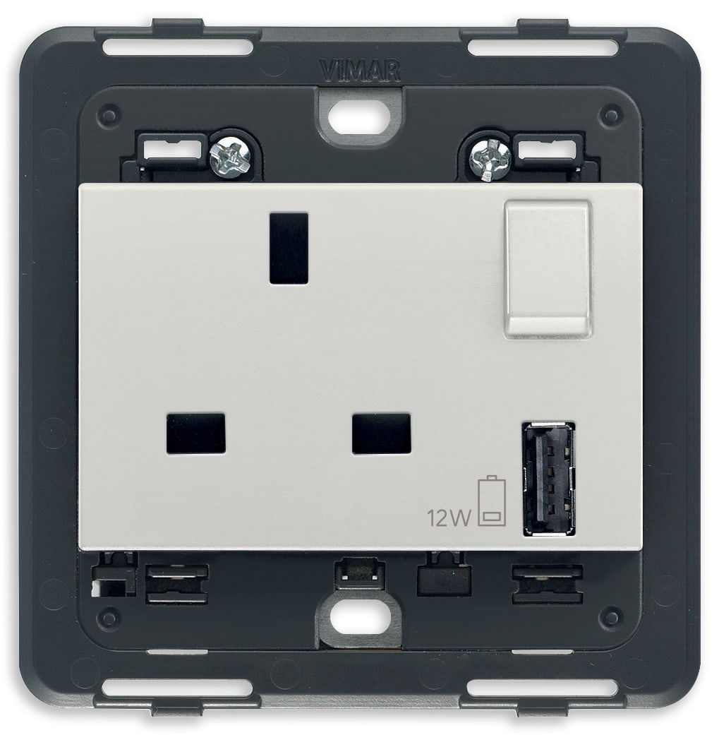 VIMAR - PRESA 2P+T 13A BS + INT. + USB A NEXT