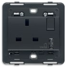 VIMAR - PRESA 2P+T 13A BS + INT. + USB A GRIGIO
