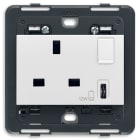 VIMAR - PRESA 2P+T 13A BS + INT. + USB C BIANCO 20223.C.B