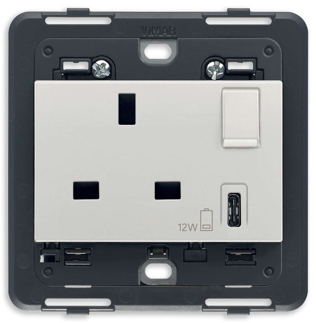 VIMAR - PRESA 2P+T 13A BS + INT. + USB C NEXT