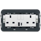 VIMAR - 2 PRESE 2P+T 13A BS +INT +USB A+C BIANCO 20224.AC.B