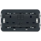 VIMAR - 2 PRESE 2P+T 13A BS +INT +USB A+C GRIGIO 20224.AC