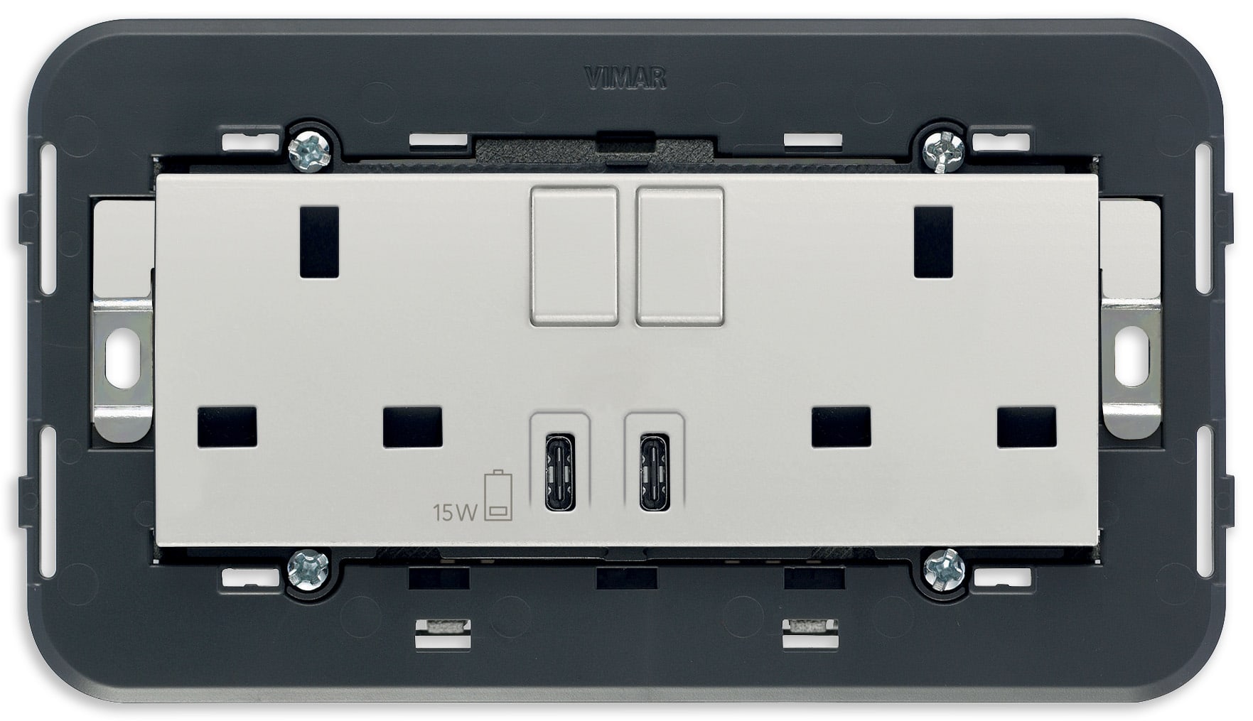 VIMAR - 2 PRESE 2P+T 13A BS +INT +USB C+C NEXT