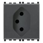 VIMAR - Presa Sicury 2P+T 10A Svizzero Grigio - Standard Tipo 13, 250 V~ 2 Moduli