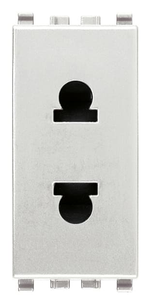 VIMAR - Presa Sicury 2P 16A Standard Euroamericano per Spinotti Piatti e Ø4,8mm 20234.N
