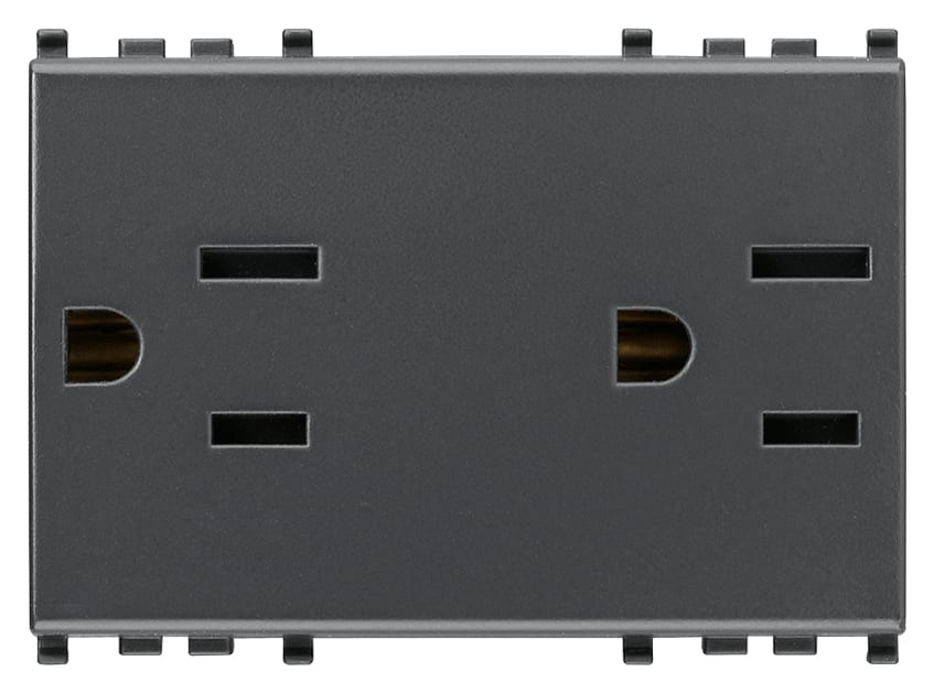 VIMAR - 2 PRESE SICURY 2P+T 15A USA+SASO GRIGIO