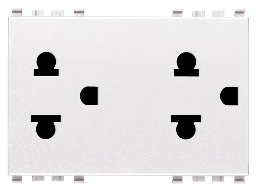 VIMAR - DUE PRESE SICURY 2P+T 16A USA+EU BIANCO 20249.B