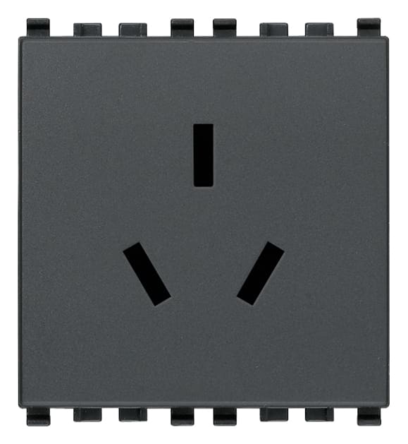 VIMAR - PRESA SICURY 2P+T 10A CINESE 2M GRIGIO 20252