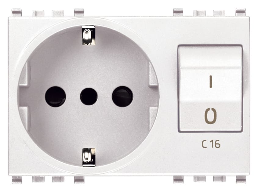 VIMAR - PRESA 2P+T 16A P30 INTB+MT C16 BIANCO 20276.B