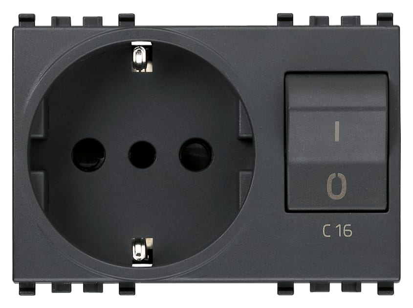 VIMAR - PRESA 2P+T 16A P30 INTB+MT C16 GRIGIO 20276