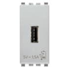 VIMAR - Unità di Alimentazione USB 5V 1,5A per Dispositivi Elettronici con Uscita Tipo A 20292.N