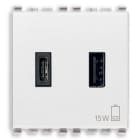 VIMAR - Alimentatore USB 15W 3A 5V Bianco per Tablet e Smartphone con Uscita Tipo A e C