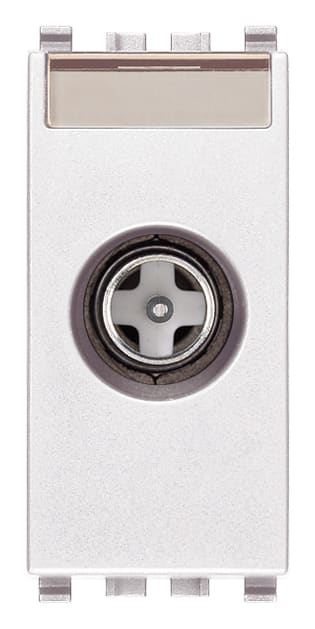 VIMAR - Presa TV-RD-SAT Diretta Bianco con Connettore Maschio e Attenuazione 1 dB, 5-2400 MHz, Passaggio Corrente e Segnali Controllo 20300.01.B