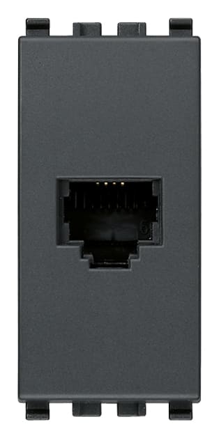 VIMAR - Presa RJ11 6/4 Grigio - 6 Posizioni 4 Contatti Morsetti a Vite