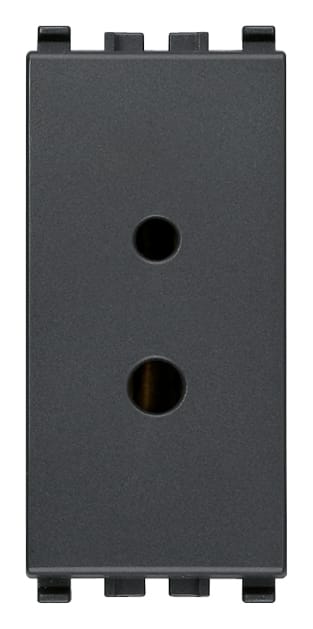 VIMAR - Presa Polarizzata 2P 6A 24V Grigio per Spine 01616 e 01617, Morsetti a Vite per Impianti Hi-Fi e Filodiffusione 20331