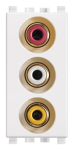 VIMAR - Presa 3 Connettori RCA Morsetti Vite Bianco